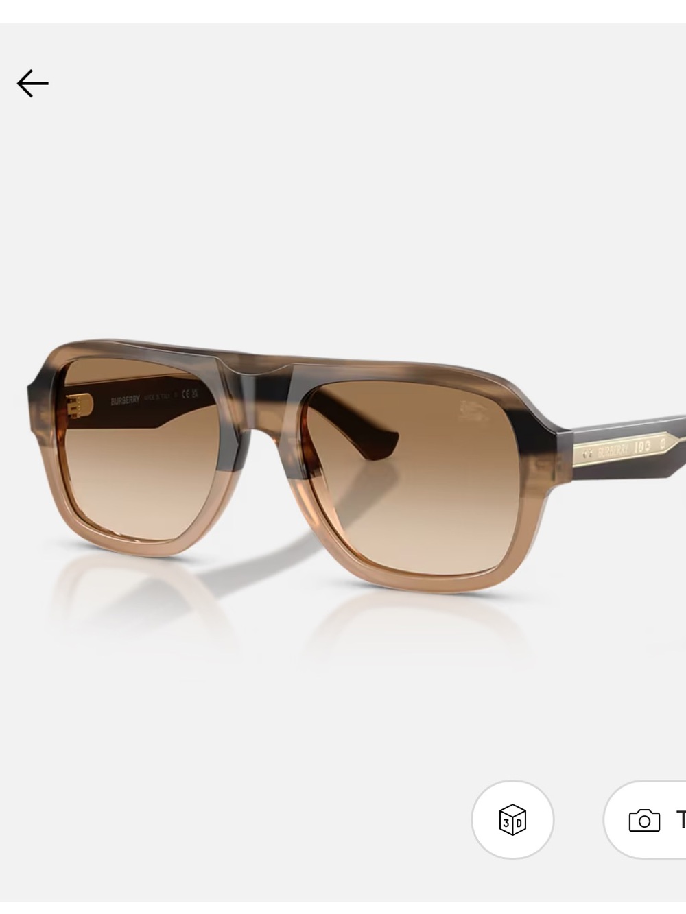Burberry Brown Gradient Square Shield Sunglasses BE4478